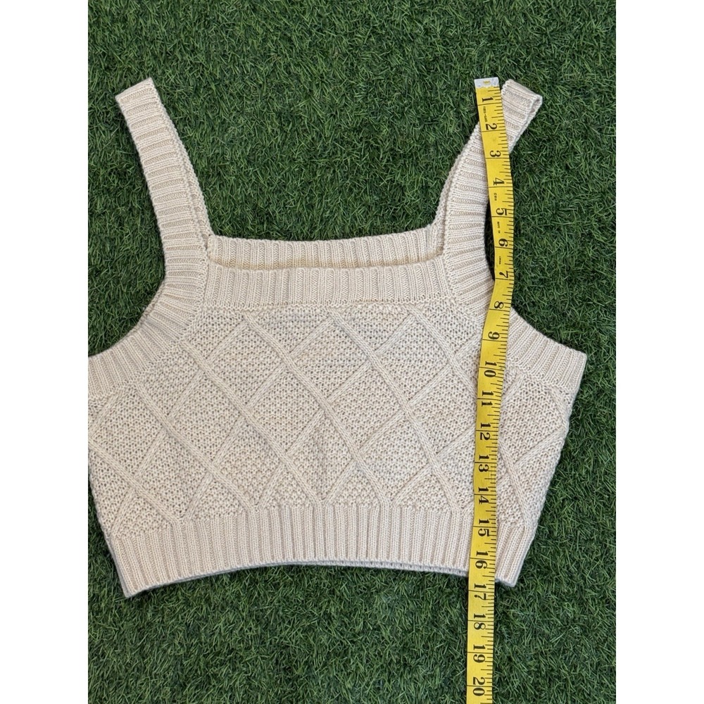 Womens Knit Set Medium Tan Neutral Two‎ Piece Crop Top Flare Pants NWT Baevely - Picture 8 of 12